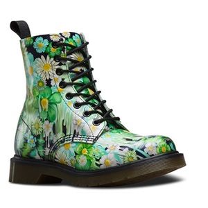 Green Daisy Doc Martens